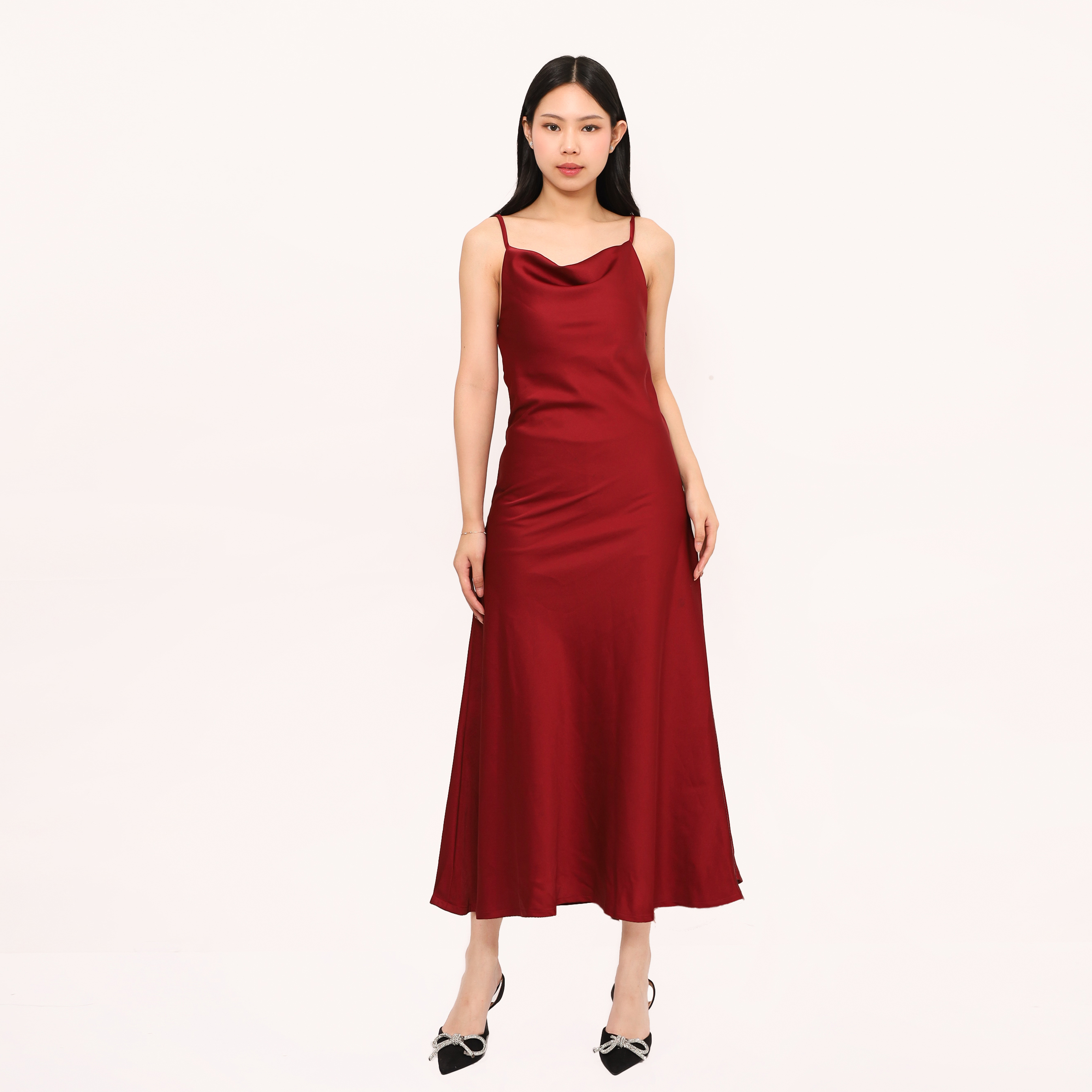YVE BOLD Lucia Silk Dress in Red – Elegant Satin Slip Dress